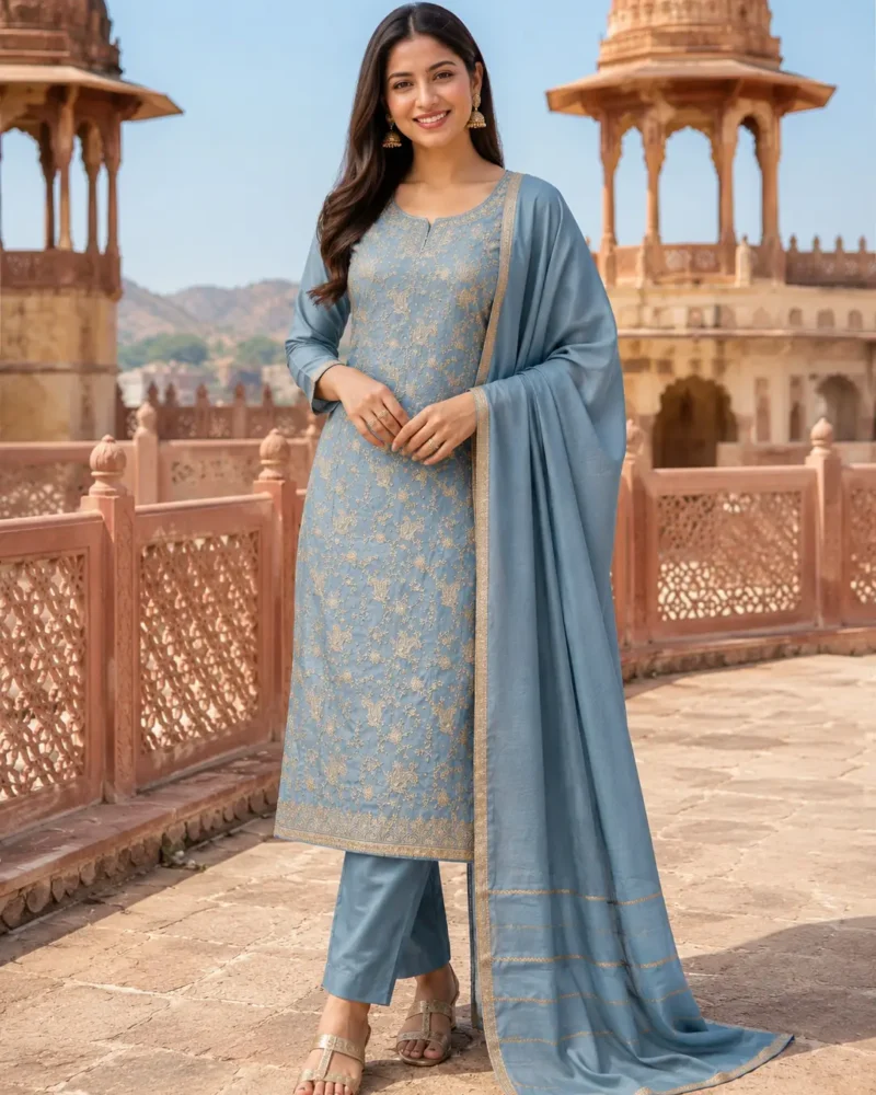 Light Blue Kurti Set