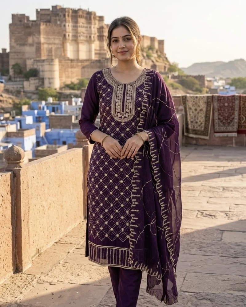 Purple Kurta Set